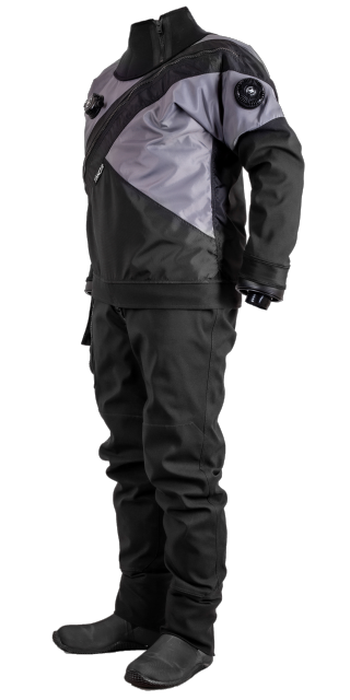 Hauberk drysuits Panzer front diagonal zipper